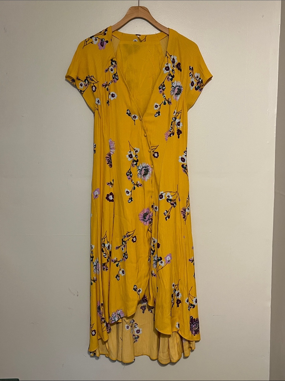 Free people Yellow Floral V-Neck Women’s Dress